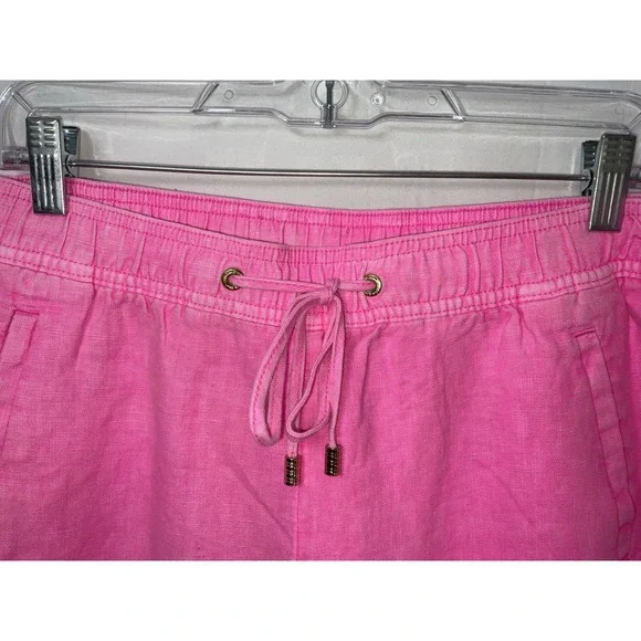 NWT Lilly Pulitzer Linen Taron Pants Pink Isle - Large (34" X 32") - Picture 2 of 7